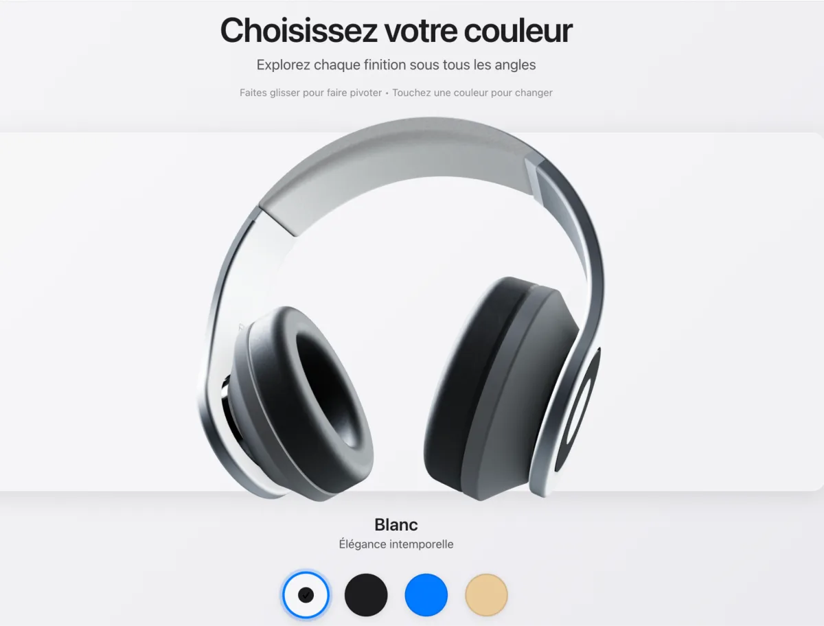 Headphone colour configurator interface